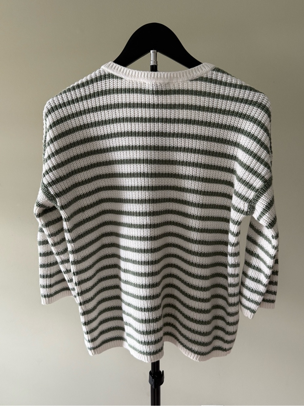 NWT J.Jill Set: Olive Stripe Sweater (21" P2P) Olive Utility Skirt (Sz 10) - Picture 6 of 16
